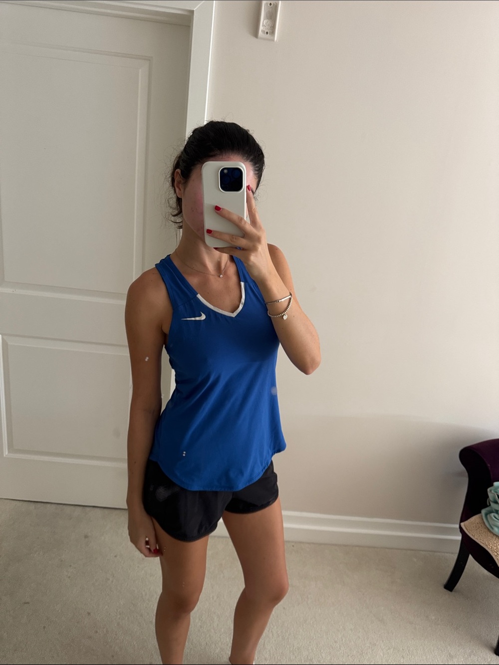Nike Royal Blue V-Neck Racerback Tank Top